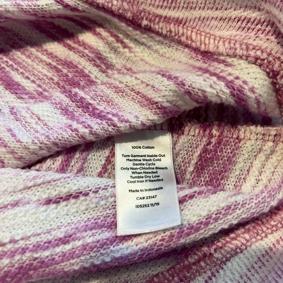 T by Talbots women's MP pink & white Top Beach Shrug Sweater - Picture 6 of 7